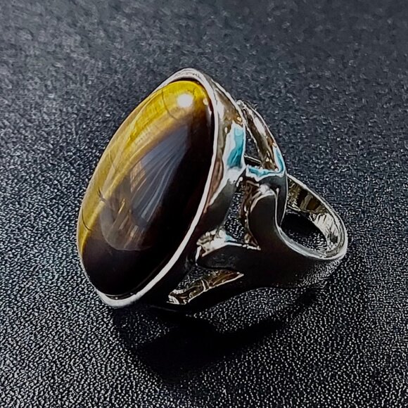 Tiger Eye Ring (Size 4.75) - Picture 4 of 16
